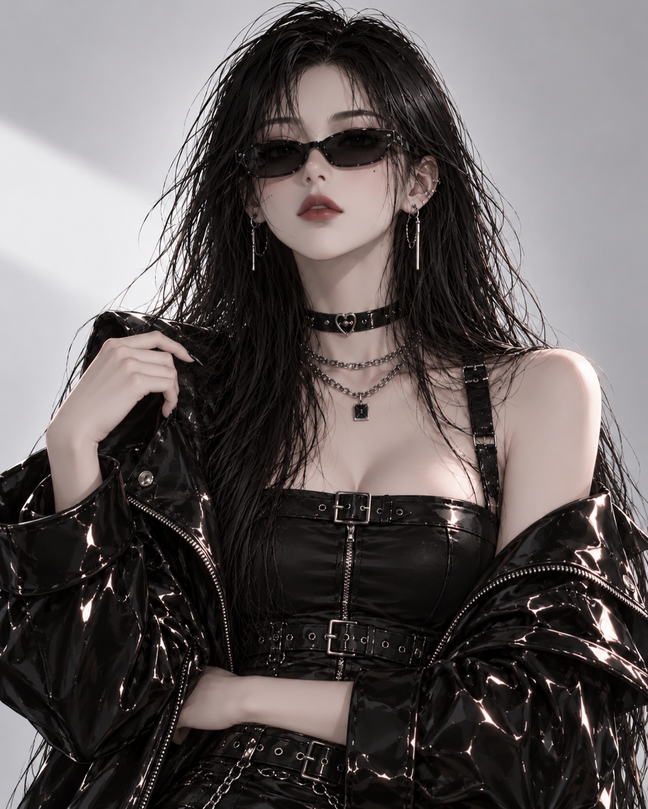 A front-facing portrait of KYRA in sunglasses